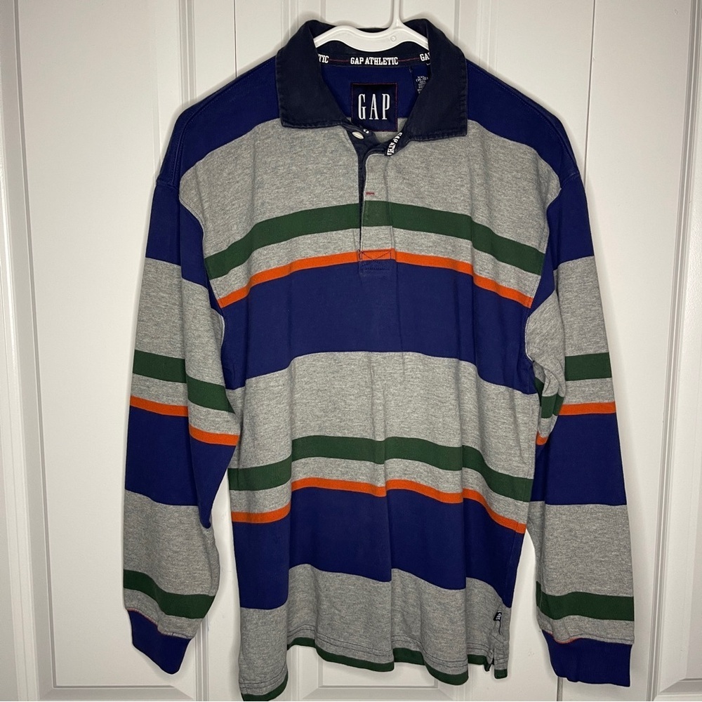 Vintage 2001 Gap Rugby Long Sleeve Boys Size XXL Mens Small XS Striped 3 Katseye - Picture 2 of 9